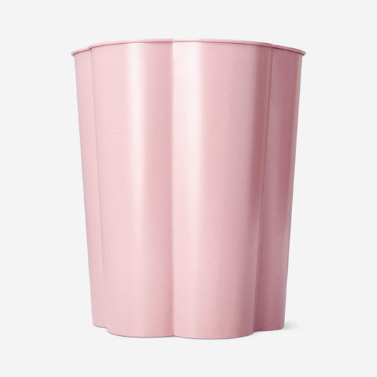 Pink metal flower bin