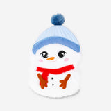 Flying Tiger Copenhagen plush snowman notebook for office use, featuring a soft, festive snowman design with spiral binding.