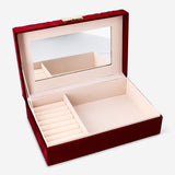 Velvet jewellery box with printed design from Flying Tiger Copenhagen, perfect for organizing rings and necklaces.