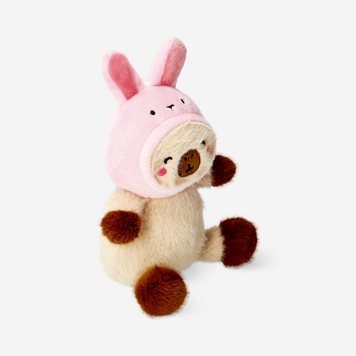 Key Ring Capybara Dressed as Bunny – Cute Plush Accessory – Flying