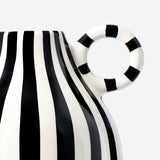 Vase with black and white stripes - 16 cm