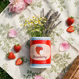 Flying Tiger Copenhagen metal storage tin with berry print, 17 cm, ideal for kitchen or home organization.