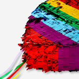 Rainbow heart party pinata from Flying Tiger Copenhagen, 35 cm, colorful paper decoration for celebrations.