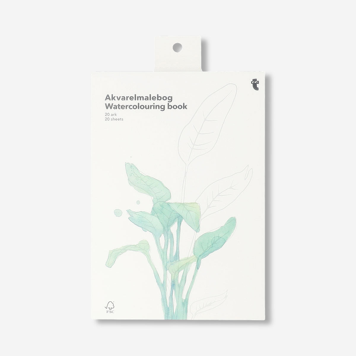 Botanical water coloring book by Flying Tiger Copenhagen featuring floral illustrations for hobby and creative relaxation.
