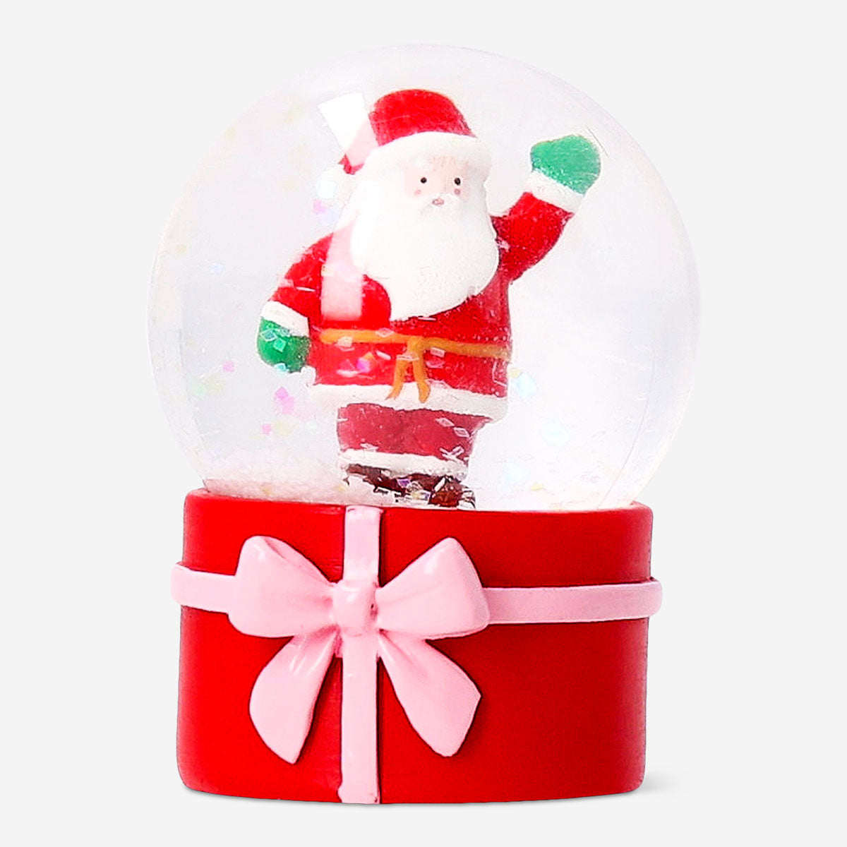 Flying Tiger Copenhagen snow globe with Santa figurine, 6 cm, decorative holiday home ornament with festive scene inside.
