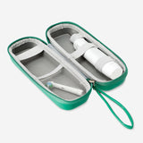 Green Flying Tiger Copenhagen travel case for electrical toothbrush, compact leisure accessory with zipper closure.