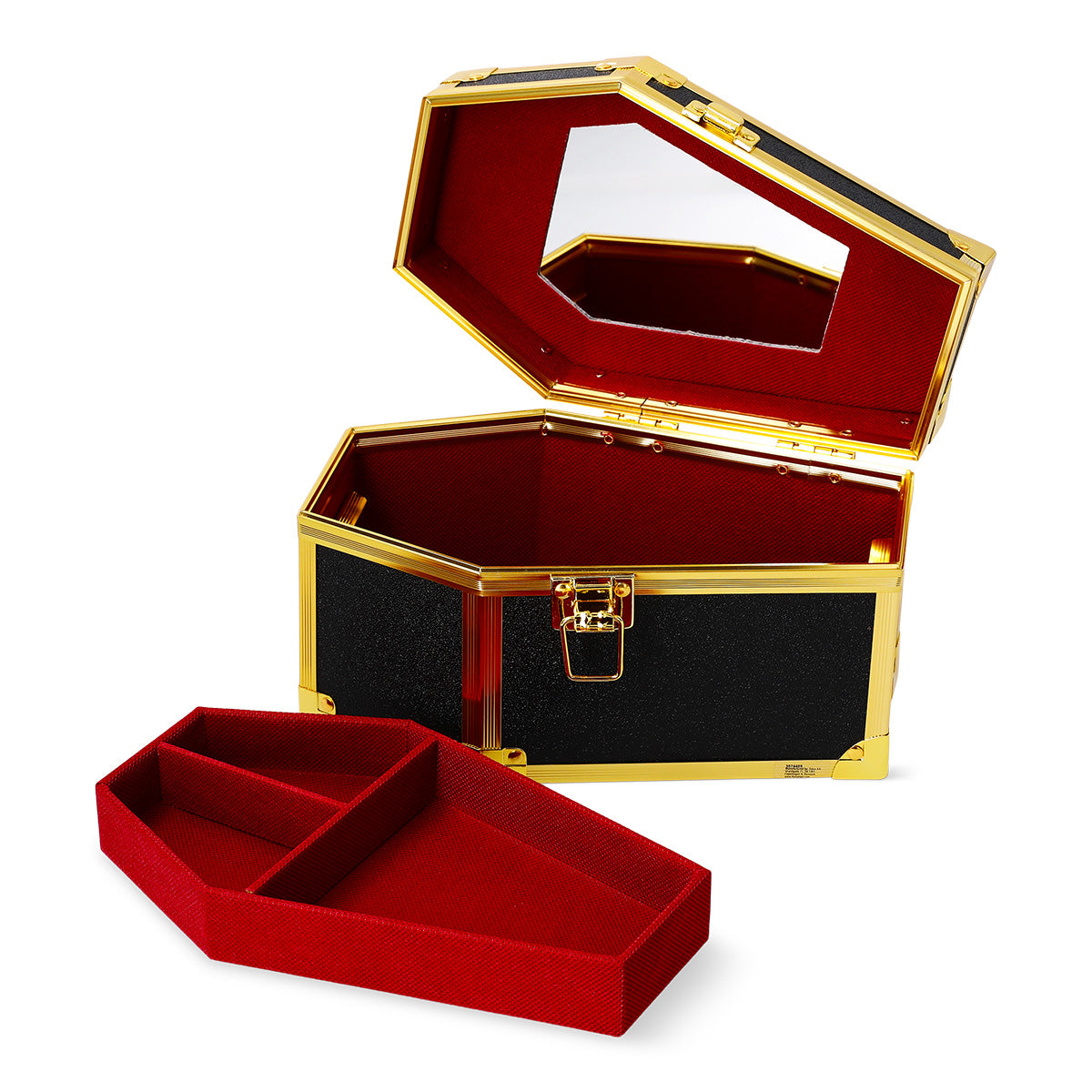 Flying Tiger Copenhagen coffin beauty case with divider for personal care, featuring a sleek, compact design for organizing cosmetics and toiletries.