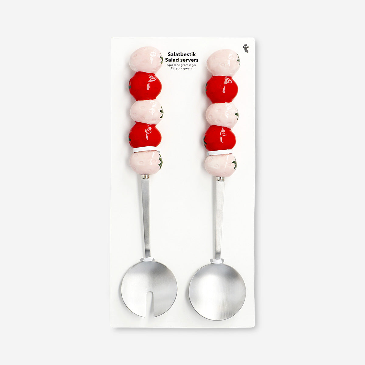 Salad servers with strawberries - 2 pcs