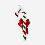 Flying Tiger Copenhagen candy cane-shaped ceramic bauble for home décor, featuring red and white striped design.