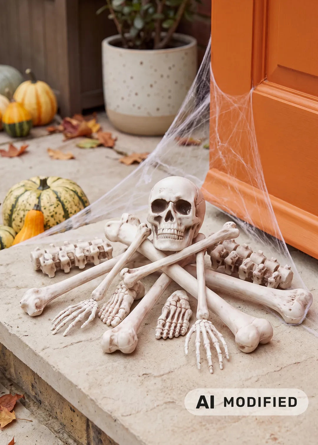 Skeleton gadget set by Flying Tiger Copenhagen, featuring small skeleton figures and accessories for fun, spooky decor or crafts.