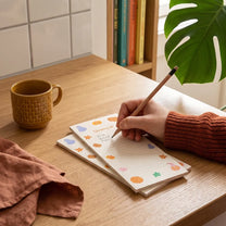 Office shopping list with magnet from Flying Tiger Copenhagen, featuring colorful paper and magnetic backing for easy sticking.