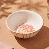 Ceramic bowl with hand-painted flower design, 12 cm in size, ideal for kitchen use, by Flying Tiger Copenhagen.