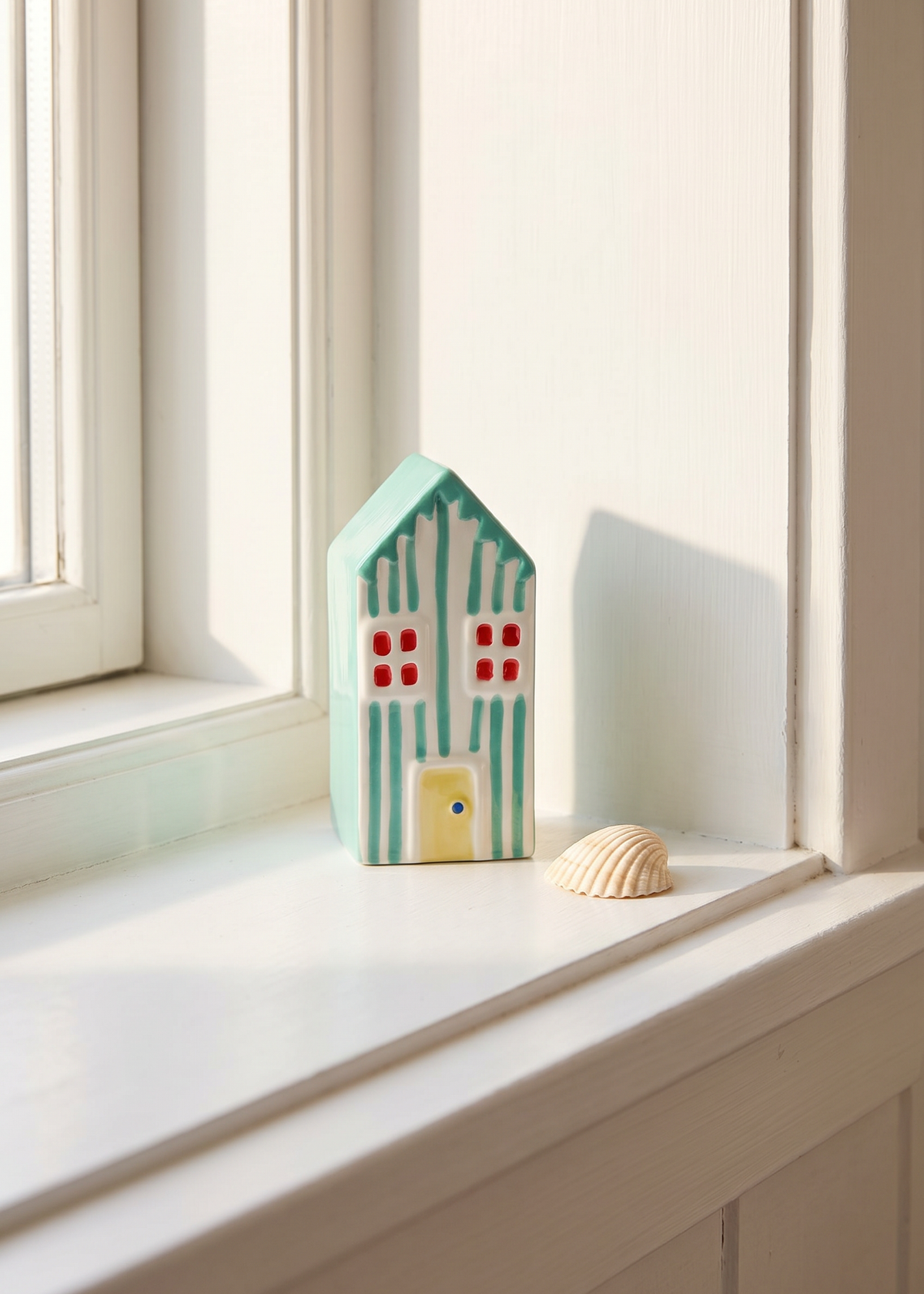 Decorative yellow house figurine for home decor, 13 cm, by Flying Tiger Copenhagen, with a charming, vibrant design.