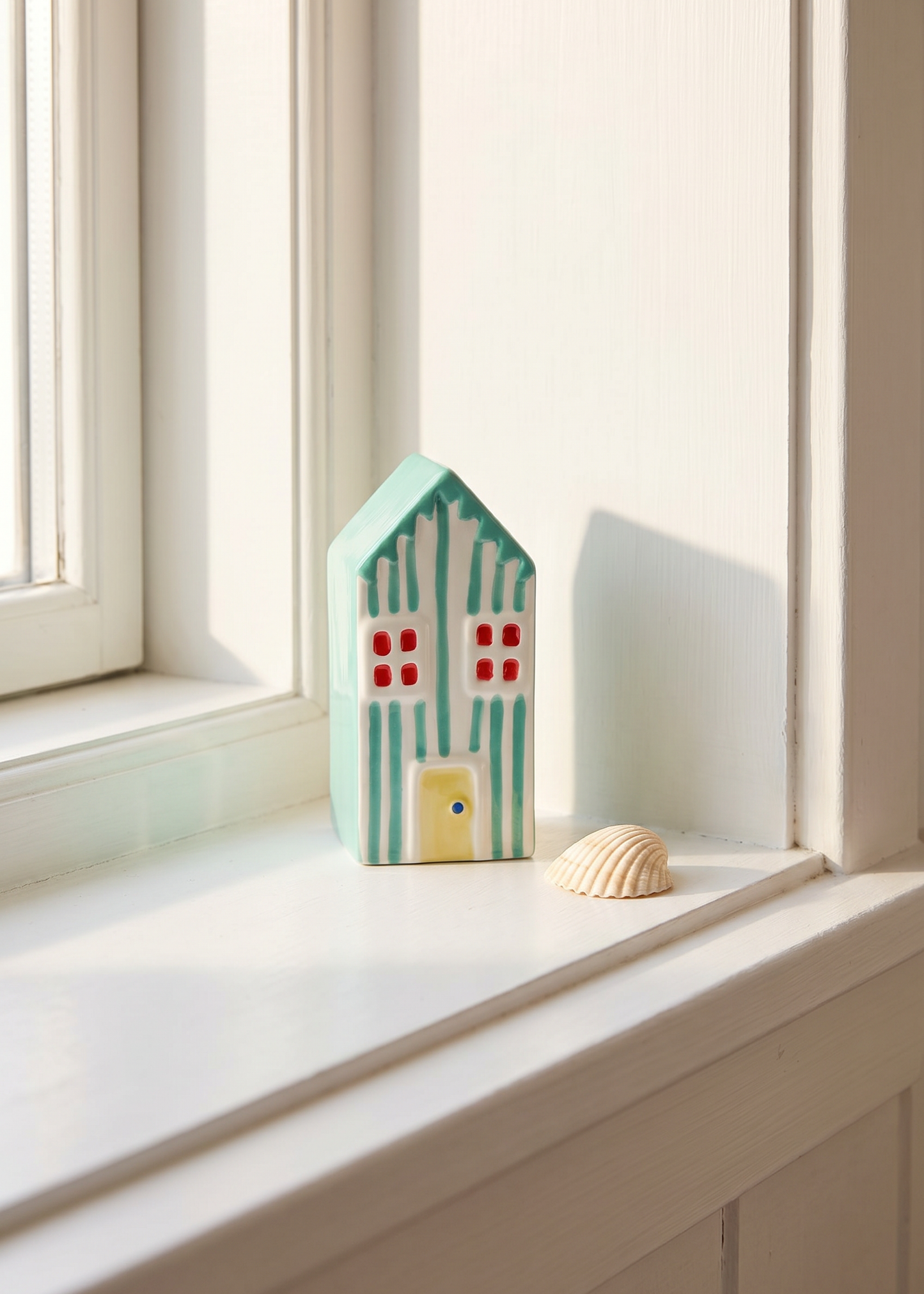 Decorative yellow house figurine for home decor, 13 cm, by Flying Tiger Copenhagen, with a charming, vibrant design.