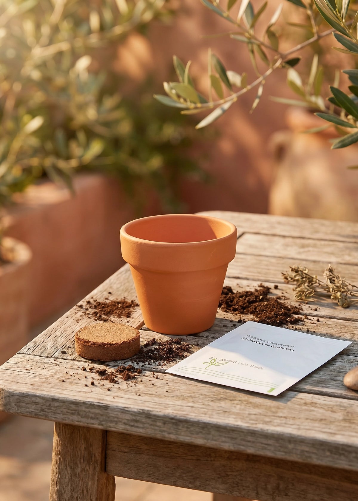 Flying Tiger Copenhagen strawberry grow kit for home gardening, featuring containers and seedlings ready for planting.