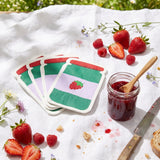 Set of 16 Flying Tiger Copenhagen jam jar-shaped party napkins with fun, colorful design for celebrations and gatherings