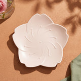 Pink flower-shaped ceramic plate, 18 cm, from Flying Tiger Copenhagen, ideal for kitchen use or decorative display.