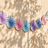 Colorful paper fans garland from Flying Tiger Copenhagen, 200 cm long, perfect for summer garden party decor.