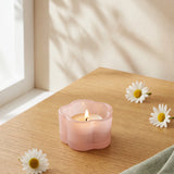 Milky pink glass tealight holder from Flying Tiger Copenhagen, designed for home decor and ambient lighting.