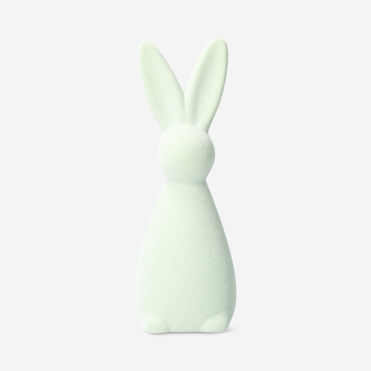 Decorative green flock rabbit - 21 cm