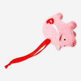 Pink ceramic pig hanging ornament for home decor, featuring a cute Flying Tiger Copenhagen design, perfect for adding charm.