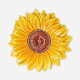 Ceramic sunflower dish, 10 cm, decorative homeware by Flying Tiger Copenhagen showing a bright yellow sunflower design.
