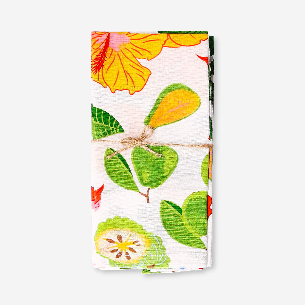 Set of two fabric napkins with vibrant tropical print from Flying Tiger Copenhagen, ideal for home table décor.