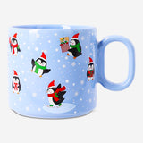 White ceramic mug with playful penguin illustrations, 300 ml capacity, perfect for kitchen use, by Flying Tiger Copenhagen.