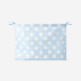 Förvaringskorg i blåblommig textil - 28 cm