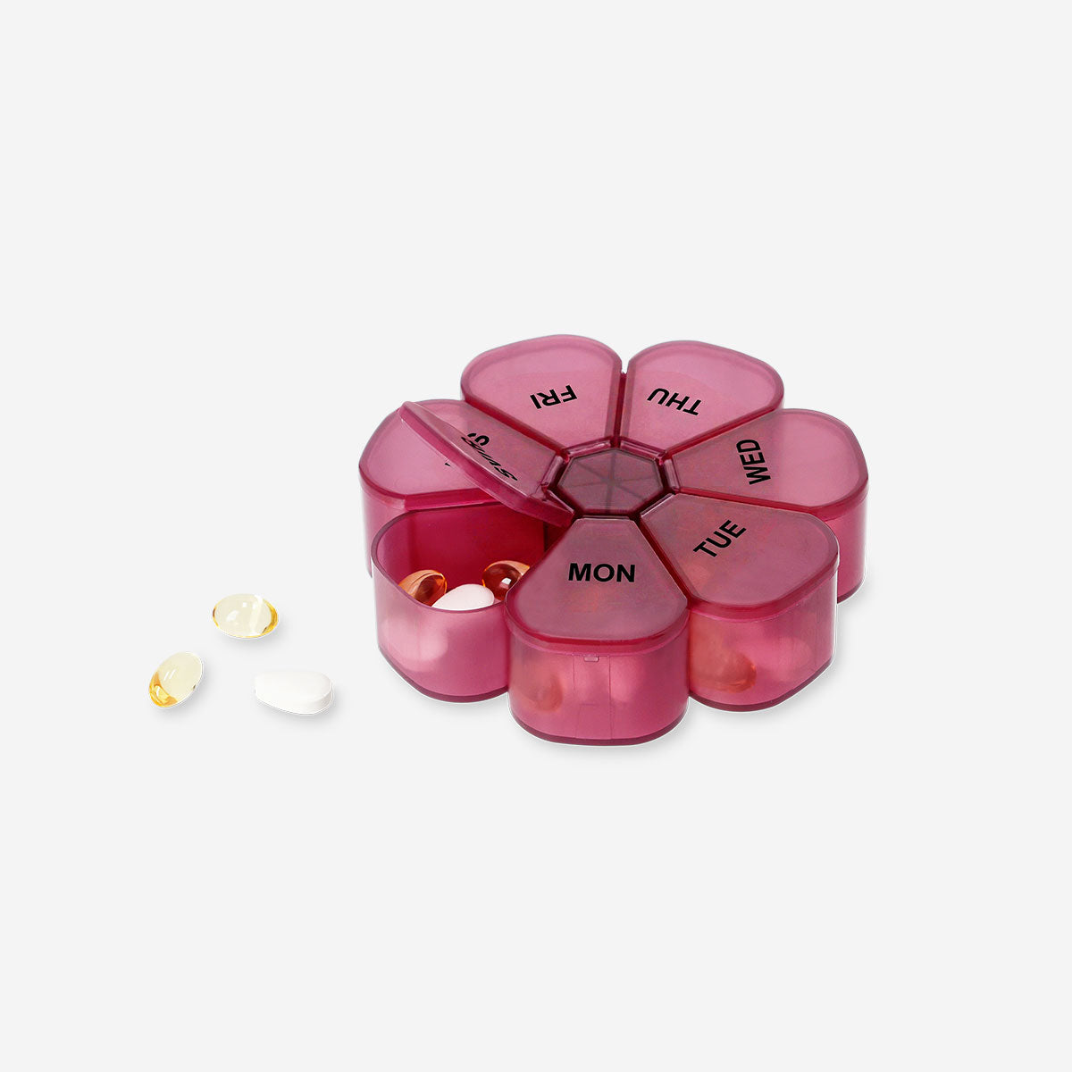 Portapillole rotondo rosso