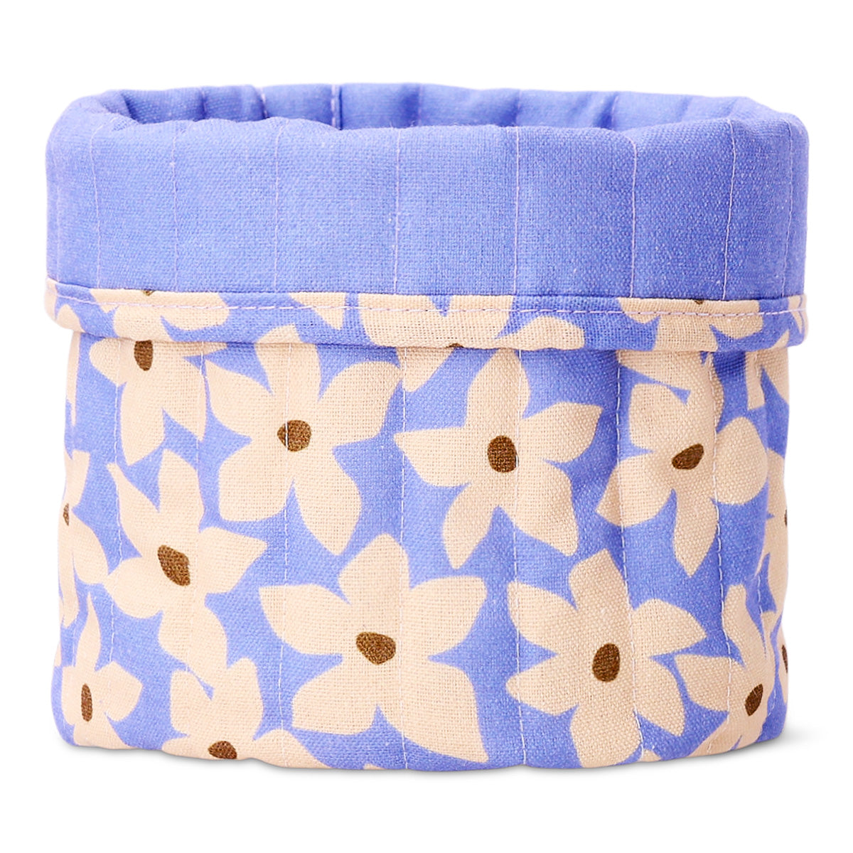 Flying Tiger Copenhagen floral print textile storage basket, 20 cm, perfect for organizing home essentials with decorative floral design.