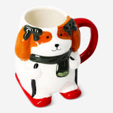 Skiing dog mug by Flying Tiger Copenhagen, 400 ml kitchen ceramic cup with a playful skiing dog design.