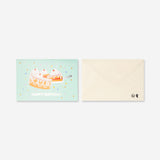 Flying Tiger Copenhagen birthday card with a pop-up slice of cake design, perfect for celebrating special occasions.