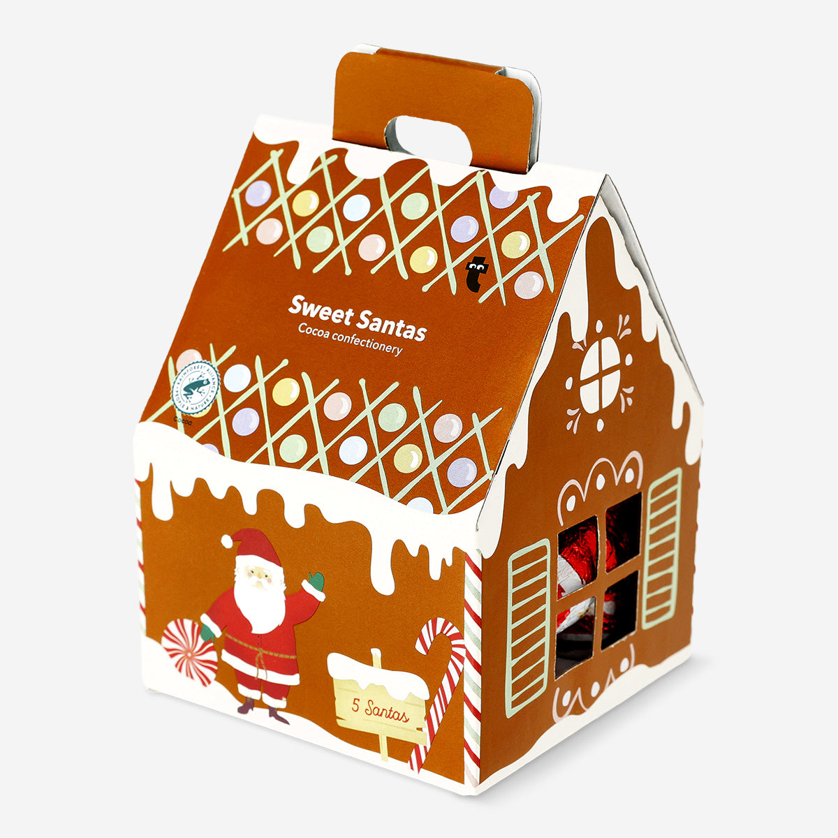 Flying Tiger Copenhagen milk cocoa confectionery Santas, 5-piece festive chocolate treat set