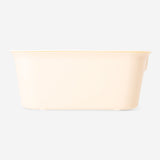Yellow storage box with lid from Flying Tiger Copenhagen, measuring 19x26 cm, shown with the lid on for home organization.