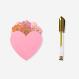 Heart sticky notes with gold gel pen