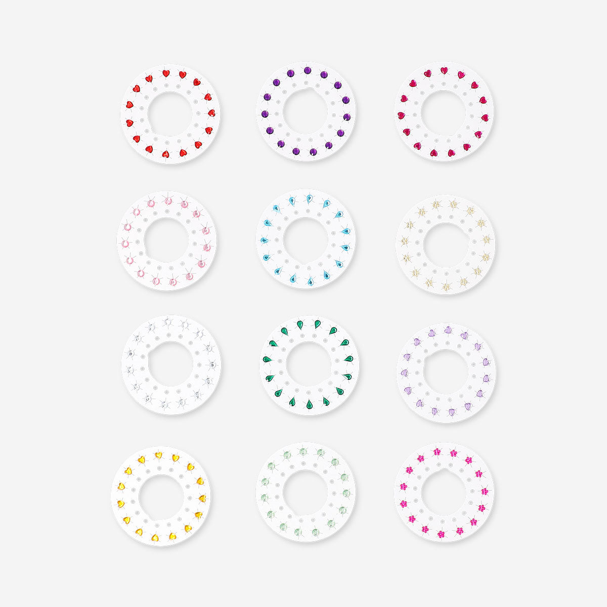 Flying Tiger Copenhagen hair jewel decorator with 12 refill packs, featuring colorful decorative hair accessories for personal care.