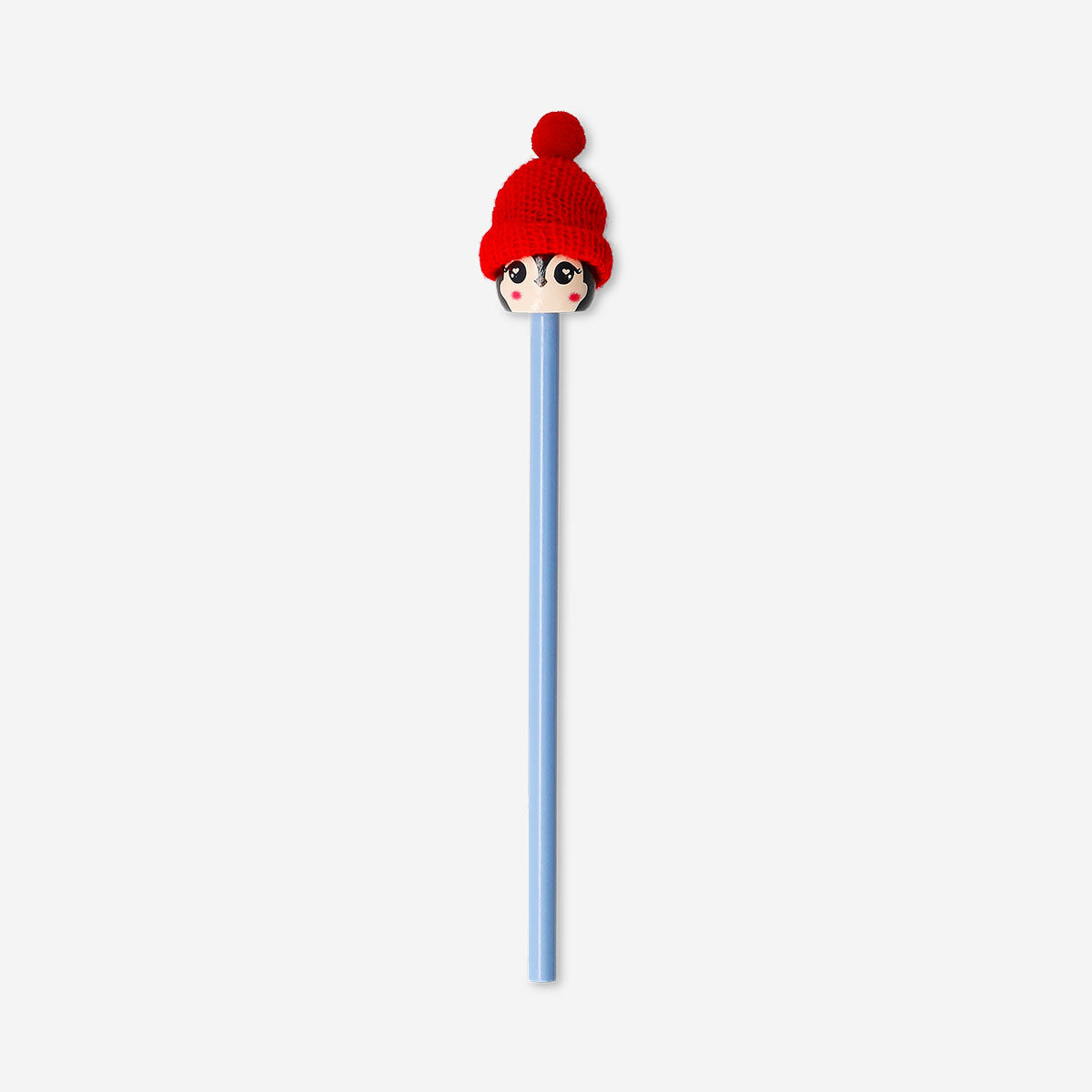 Flying Tiger Copenhagen penguin-themed office pencil with Santa hat topper, featuring a cute penguin design for holiday writing.
