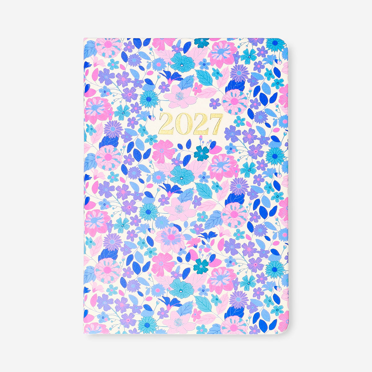 A5 floral daily diary 2027 by Flying Tiger Copenhagen, featuring colorful floral cover and weekly planner pages.