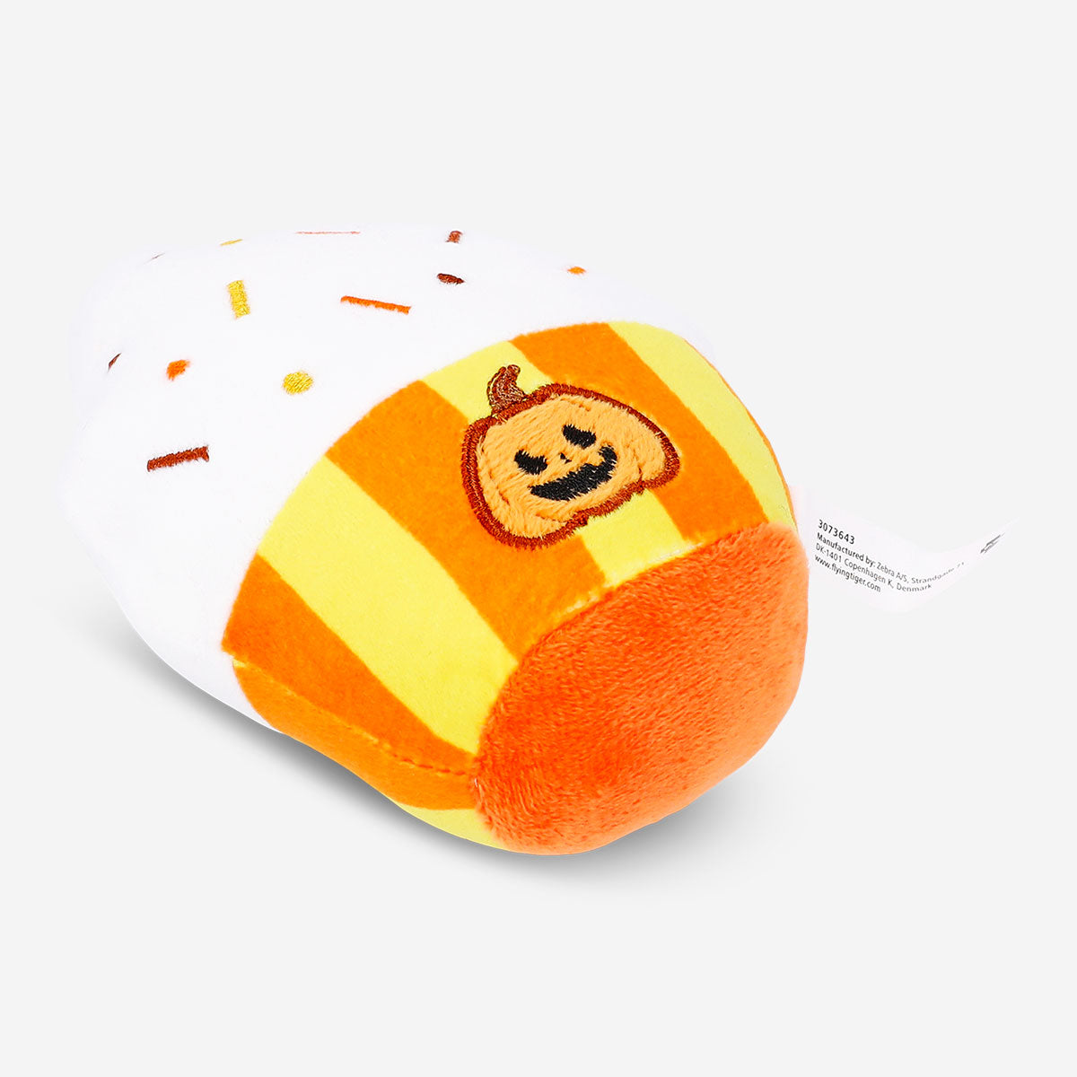 Flying Tiger Copenhagen pumpkin cupcake pet toy for leisure, soft plush design ideal for dogs and cats to play and chew.
