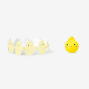 Four colorful Easter chicken surprises for parties from Flying Tiger Copenhagen, featuring playful, decorative chicken-shaped treats.