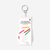 Mini coloured pencils set with a matching colouring book from Flying Tiger Copenhagen for hobby and creative activities.