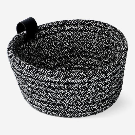 Black rope basket - 15 cm