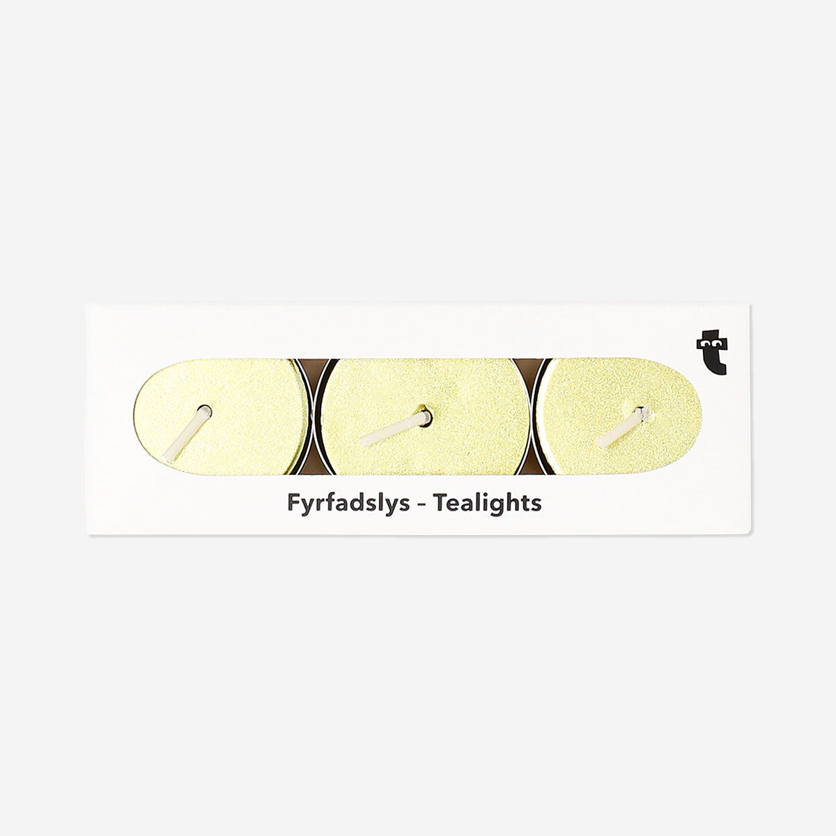 Set of four gold tealights for home decor by Flying Tiger Copenhagen, featuring small, elegant candle holders.