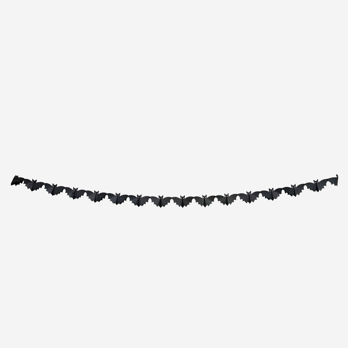 Long paper bat garland from Flying Tiger Copenhagen, 300 cm party decoration with black bat shapes for Halloween or themed events.