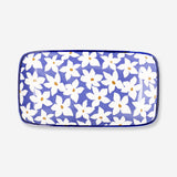 Ceramic serving plate with floral design - 18x23 cm