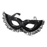 Black lace party glasses for adults with intricate lace detailing, perfect for festive occasions, by Flying Tiger Copenhagen.