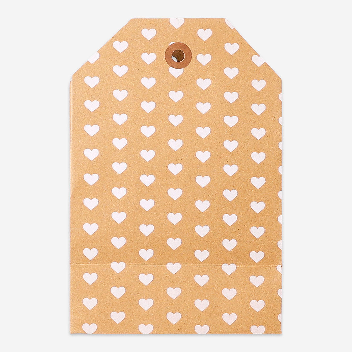 Office gift bag featuring a Manila tag with heart print by Flying Tiger Copenhagen, showcasing a stylish and functional design.