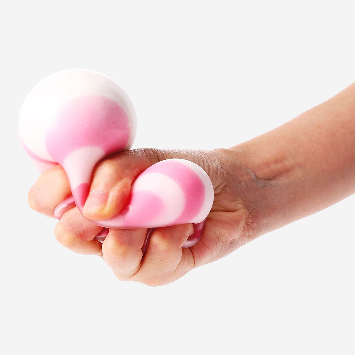 Flying Tiger Copenhagen press me toy with a colorful swirly candy ball design, a fun and tactile gadget for sensory play.