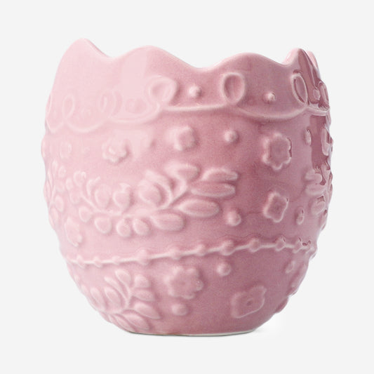 Pink Easter egg flowerpot - 10 cm
